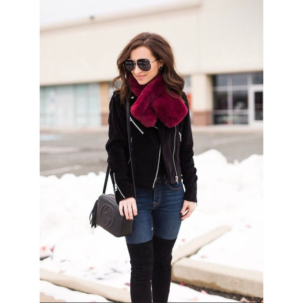 GoodNight Macaroon Ellis Classic Over the Knee Vegan Suede Leather boots size 8. - Picture 7 of 9